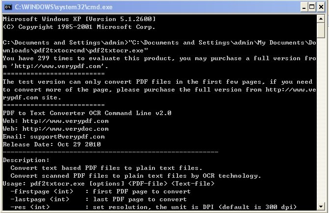 PDF to Text OCR Converter Command Line 2.01 full