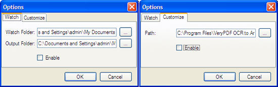 option dialog