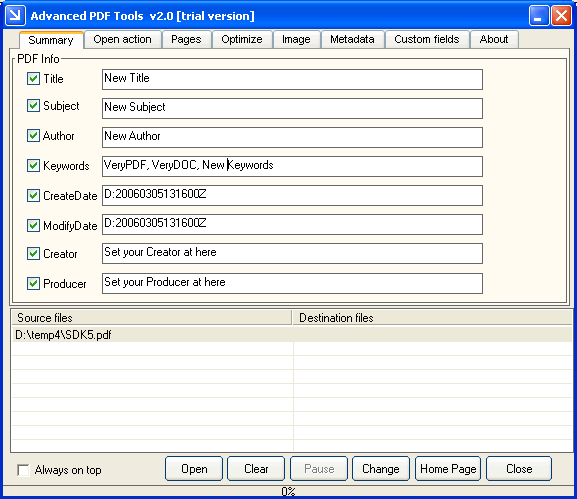 PDF Info Changer Change PDF File Information With PDF Info Changer