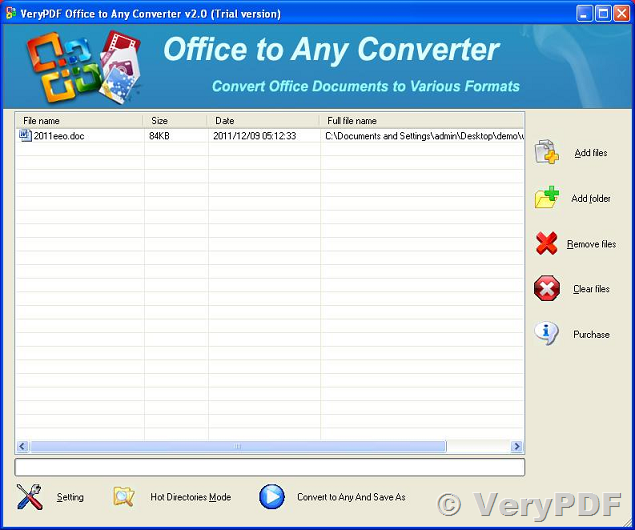 VeryPDF Office to Any Converter, Convert Office Document to Any other  Format, Word to PDF. Office to Any Converter is a conversion tool for converting  Office documents to other formats | VeryPDF